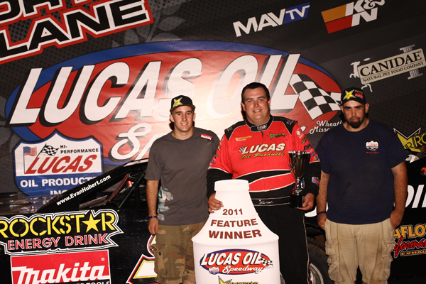 Evan Hubert and Crew in Victory Lane